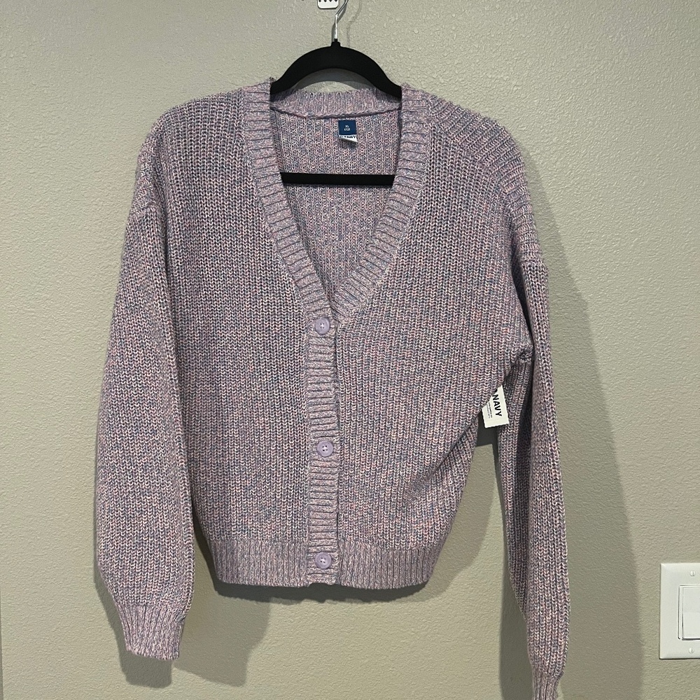 NWT Old Navy Button-Front Cardigan Sweater for Girls Sz XL Color Lavender Aura